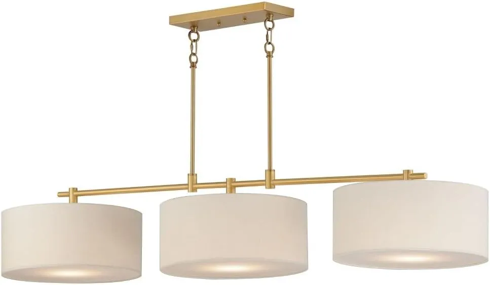 Maxim Bongo - 3 Light Linear Pendant-9.75 Inches Tall and 16 Inches Wide-Natural Aged Brass Finish