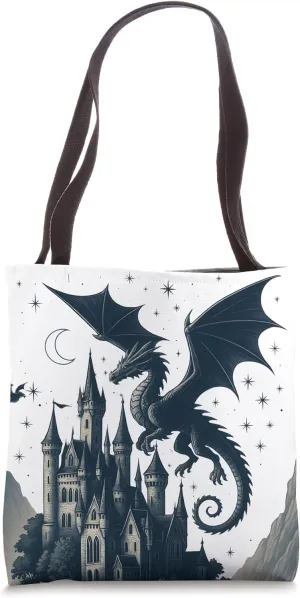 Medieval Dragon Castle Castlecore Aesthetic Tote Bag