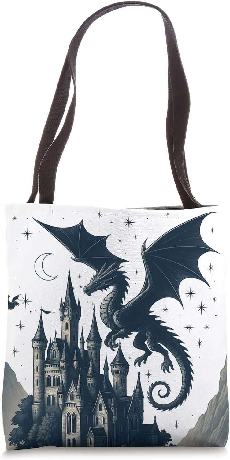 Medieval Dragon Castle Castlecore Aesthetic Tote Bag