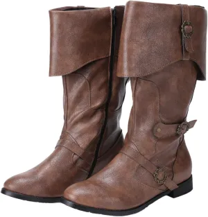 Medieval Retro Boots Men Black Viking Pirate Warrior Boots Renaissance Gothic Halloween Shoes