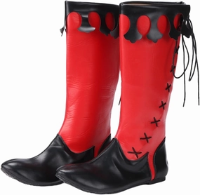 Medieval Renaissance Black Viking Mid Calf Gothic Western Knight Boots for Men and Women
