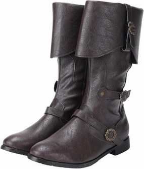 Medieval Retro Boots Men Black Viking Pirate Warrior Boots Renaissance Gothic Halloween Shoes