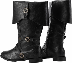 Medieval Retro Boots Men Black Viking Pirate Warrior Boots Renaissance Gothic Halloween Shoes