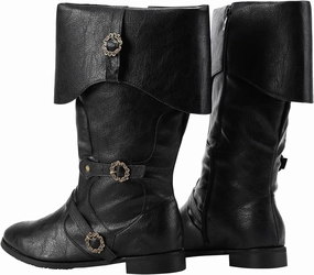 Medieval Retro Boots Men Black Viking Pirate Warrior Boots Renaissance Gothic Halloween Shoes