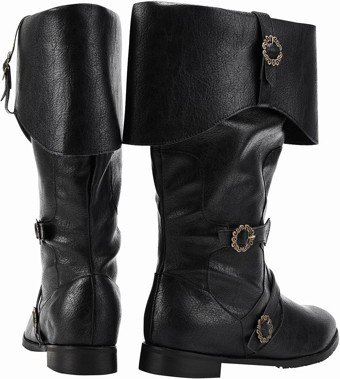 Medieval Retro Boots Men Black Viking Pirate Warrior Boots Renaissance Gothic Halloween Shoes