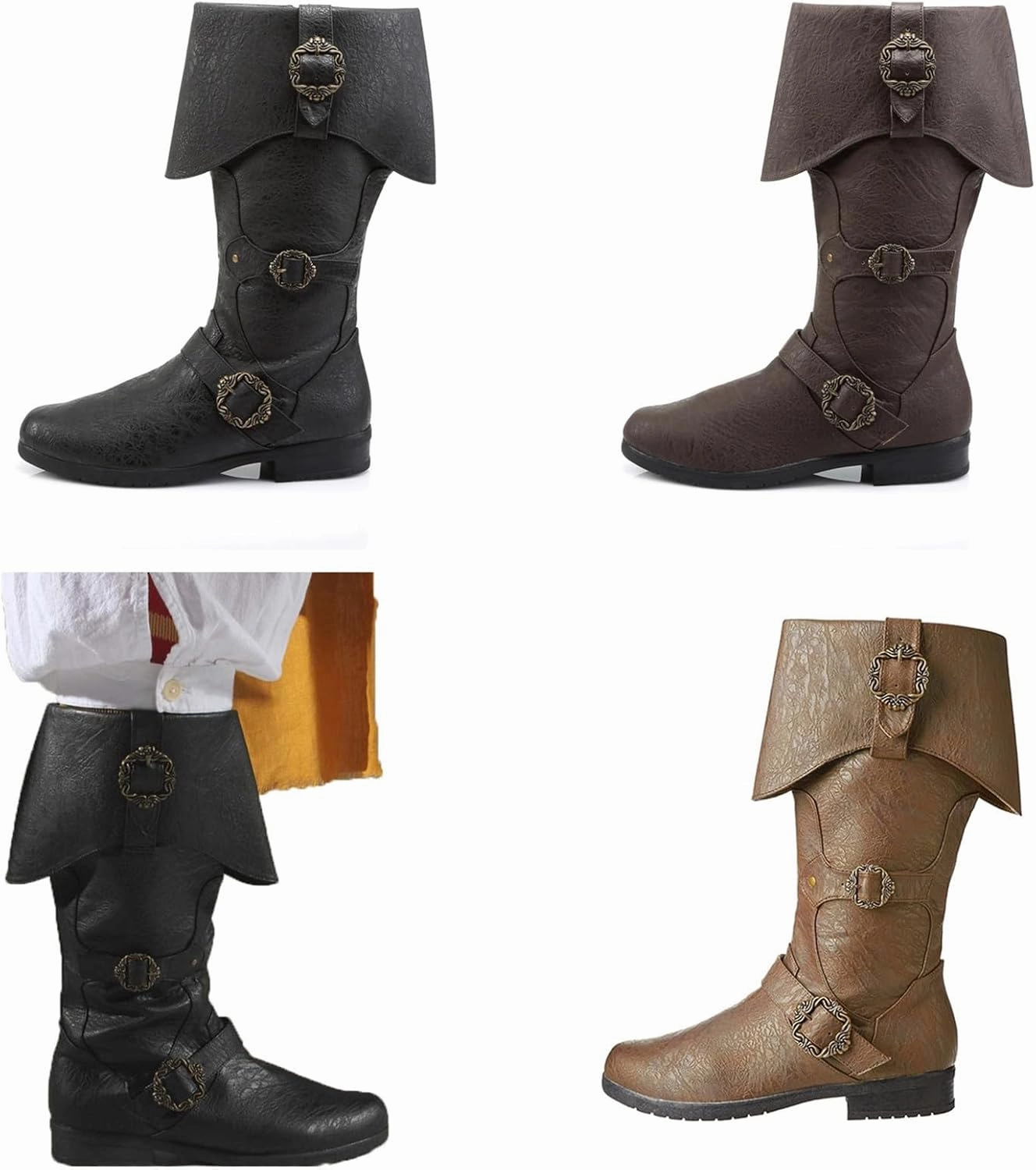 Medieval Retro Boots Men Black Viking Pirate Warrior Boots Renaissance Gothic Halloween Shoes