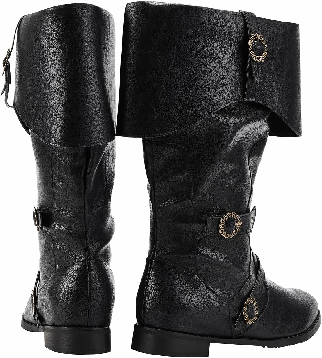 Medieval Retro Boots Men Black Viking Pirate Warrior Boots Renaissance Gothic Halloween Shoes