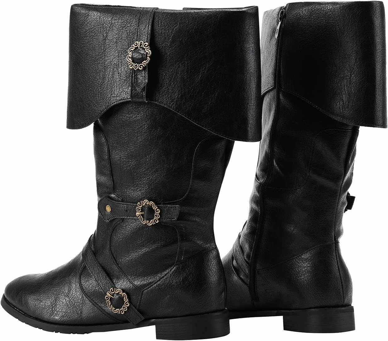 Medieval Retro Boots Men Black Viking Pirate Warrior Boots Renaissance Gothic Halloween Shoes