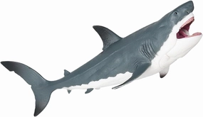 Megalodon Shark Figurine Prehistoric Movable Mouth Large Shark Toys Deep Sea Creature Ocean Animal Model for Kids Bath Toy Cake Topper