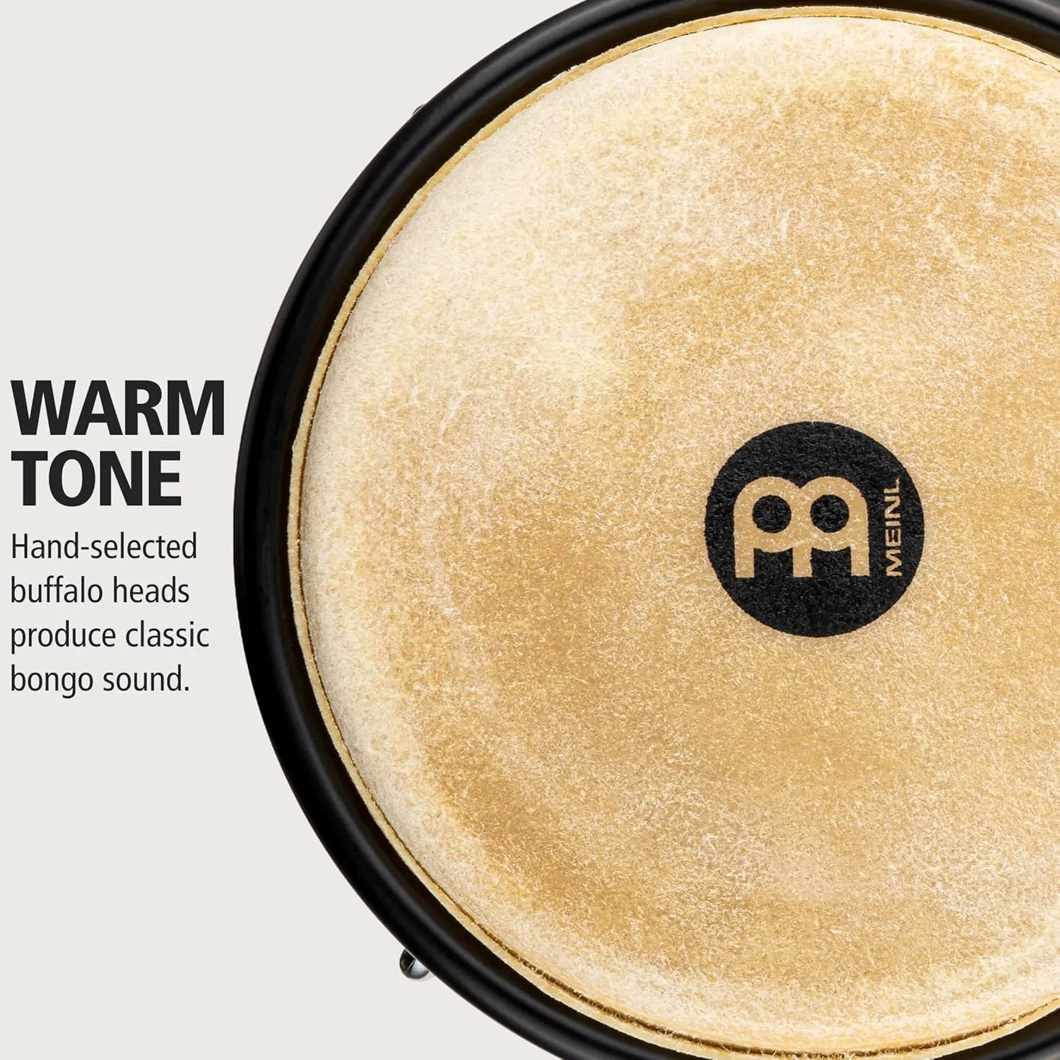 Meinl Percussion Bongos Hand Drum Set 6.75" and 8" with Hardwood Shells and Tuning Key — NOT Made in China — Headliner Series, 2-Year Warranty, Natural (HB100NT)