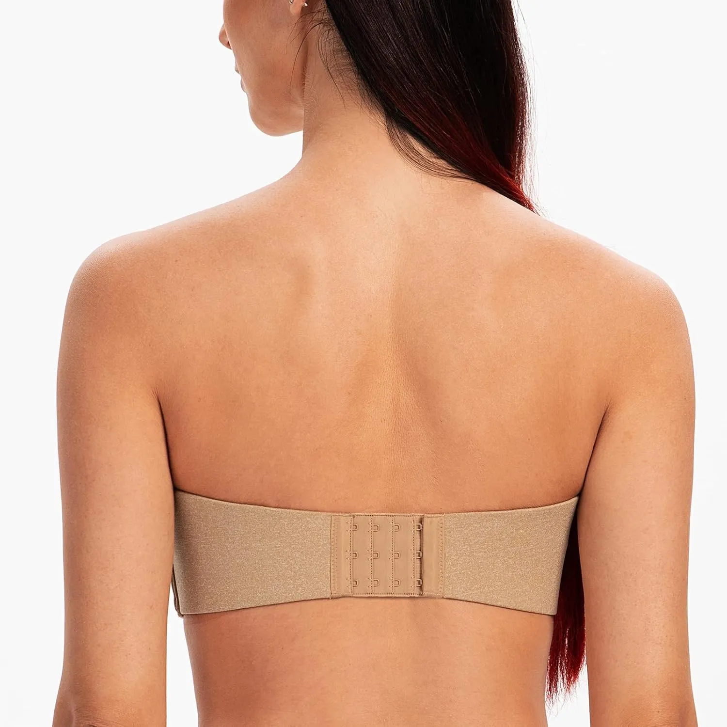 MELENECA Women's Strapless Bra for Large Bust Minimizer Unlined Bandeau with Underwire