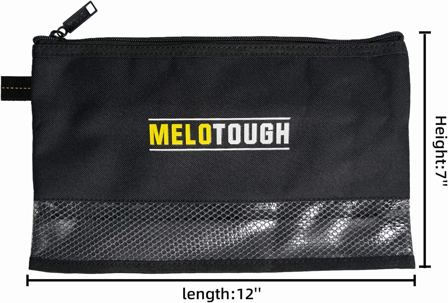 MELOTOUGH Zipper Tool Pouch Small Tool Bag with Zippered,Utility Water Resistant Multipurpose Organizer Zipper Bags for Electrician,Craftsman,HVAC(12Inch,4pack)