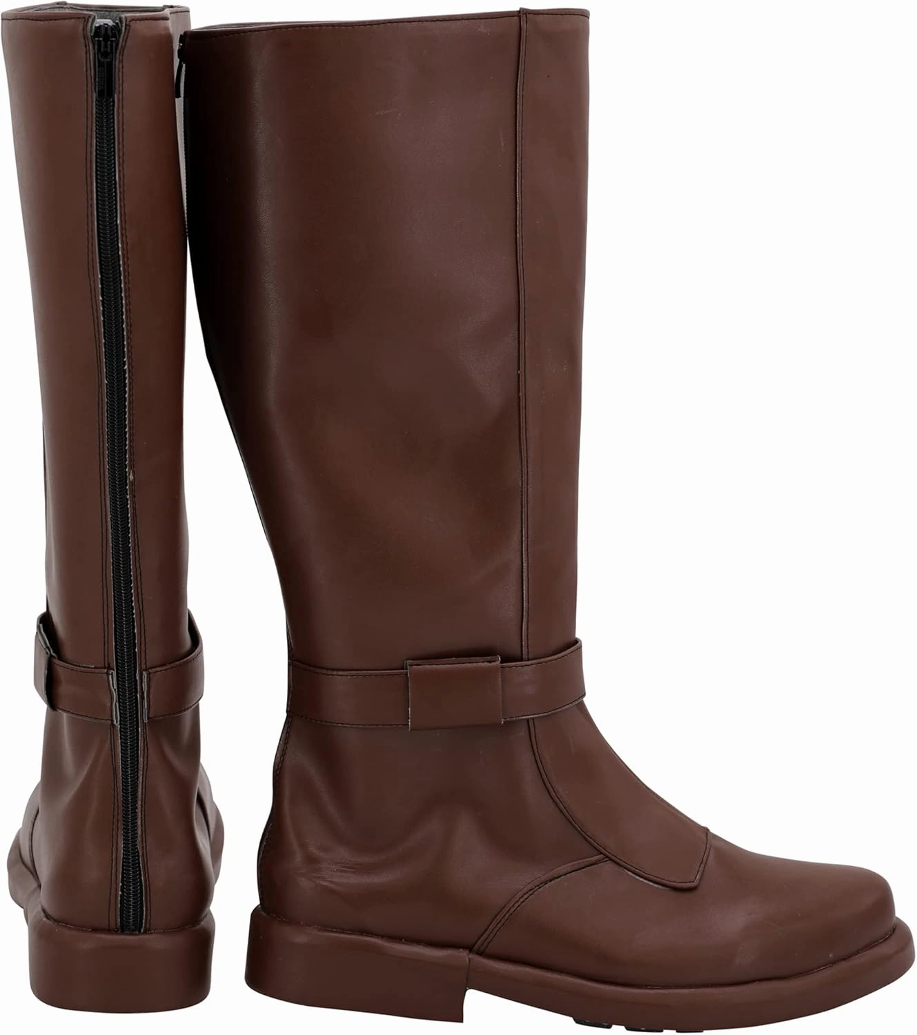 Men Knight Boots Cosplay Shoes Fashion Brown Long Boots for Halloween Carnival Party