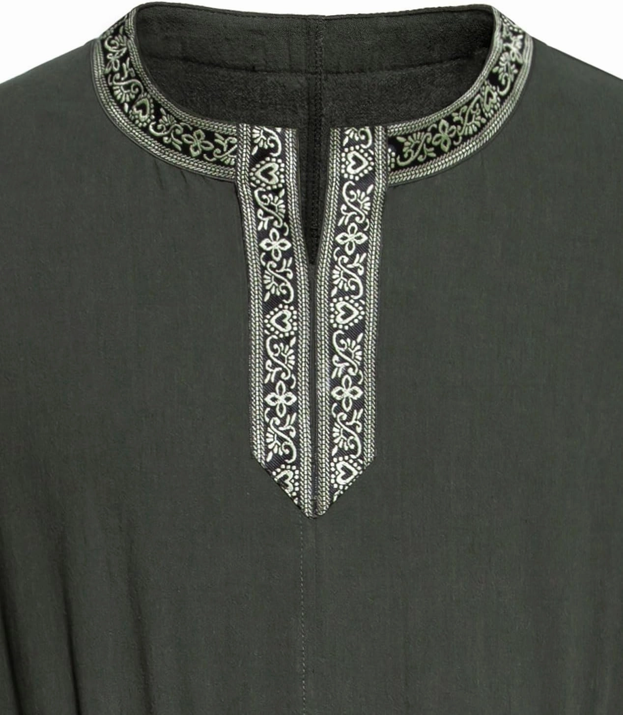 Men's Retro Style Cotton Short Sleeves Tunic Shirts for Viking Medieval Renaissance Costume Without Belt