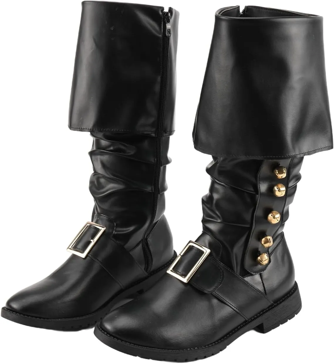 Mens Medieval Pirate Boots Renaissance Steampunk High Tube Boot Cosplay Knight Shoes