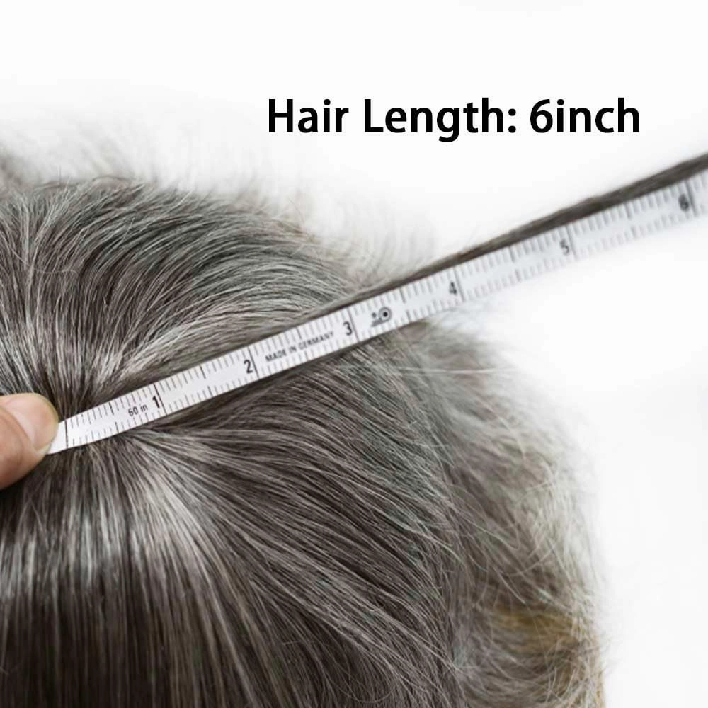 Mens Toupee Human Hair French Lace Hair Pieces For Men Toupee For Men Hair System 100% Human Hair Replacement System For Men Hair Pieces 7x10 100% light to Medium density#1B60 1B# OFF BLACK 60% GREY
