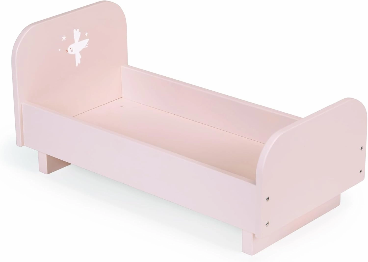 Mentari Toys - Baby Doll Cot - Pretty Pink Wooden Crib - Pretend Play Doll Furniture - Bed for Dolls and Stuffed Toys - Inspire Imagination and Responsibility - Age 3 