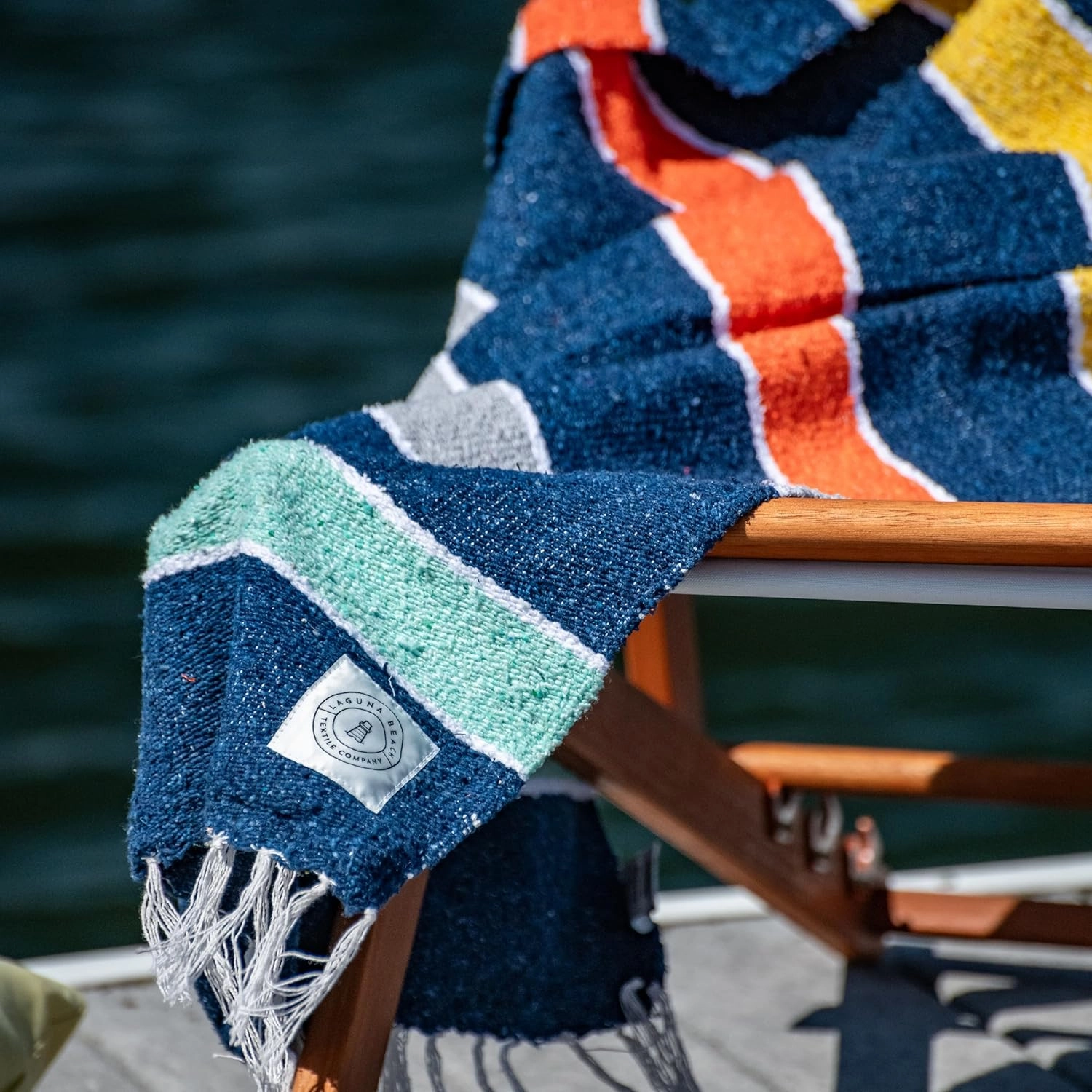 Mexican Blanket by Laguna Beach Textile Co - Beach, Yoga, Camping, or Decorative Throw Blanket - Traditional Handmade Serape - Sunset