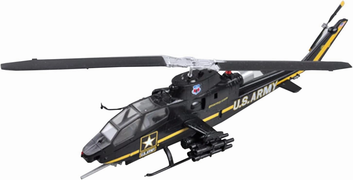 Military Fighter Plastic Die Cast Model, 1/72 Scale US Army AH-1F Cobra Attack Helicopter Model, Adult Toys and Decorations, 7.4 x 7.3Insh