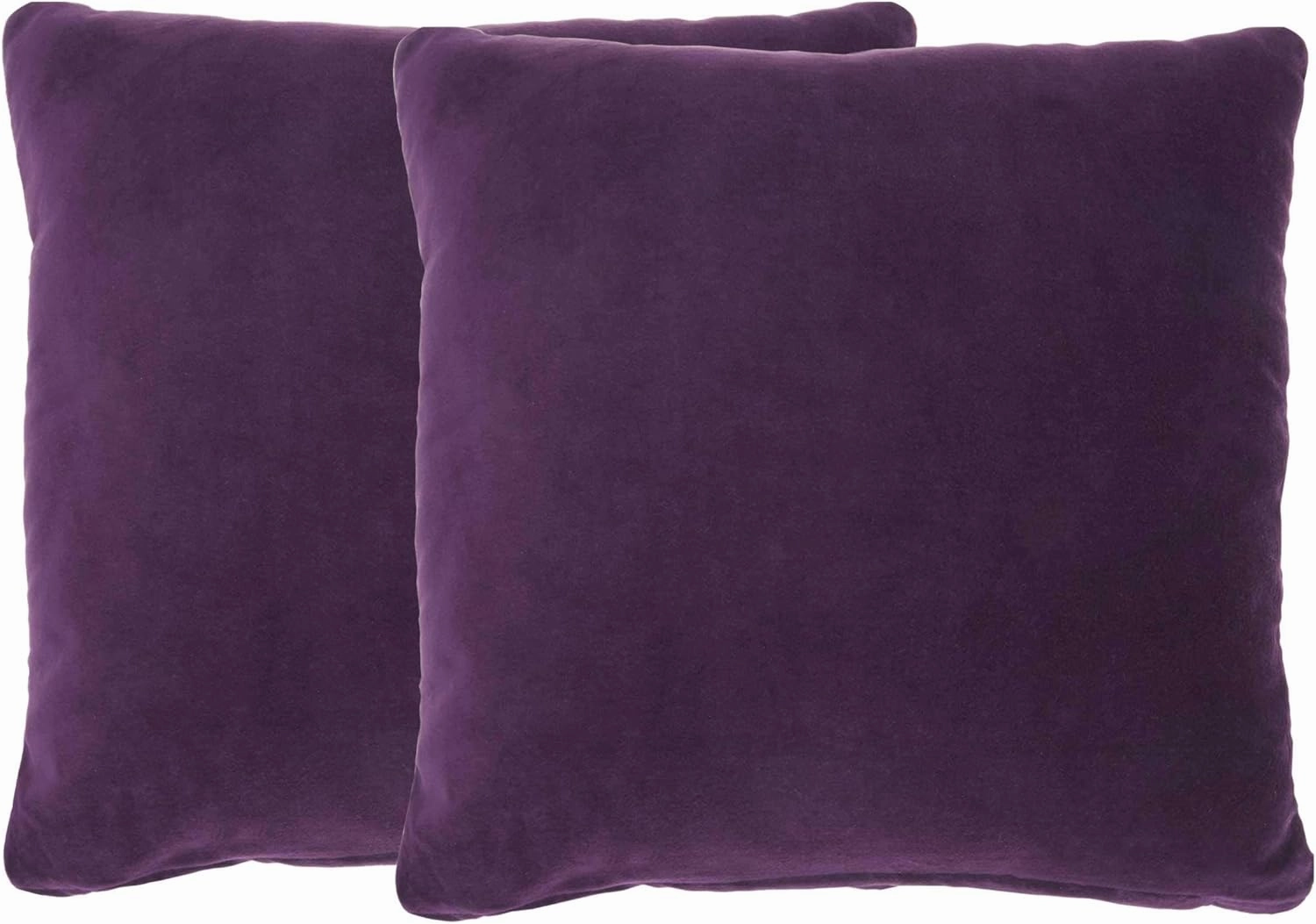 Mina Victory SS999 Pack of 2 Life Styles Velvet Purple Throw Pillow Cover Set 16" x 16", 2 Pieces, 16"x16"