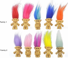 Mini PVC Vintage Trolls Lucky Doll Mini Action Figures Cake Toppers Chromatic Adorable Cute Little Guys Collection, School Project, Arts Crafts, Party Favors (30pack-B)