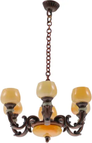 Miniature Chandelier Ceiling Lamp Model Tiny Ceiling Light Adornment for Dollhouse Vintage Design DIY Mini Furniture Decoration Safe and Lightweight