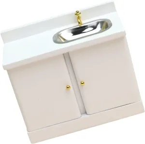 Miniature Kitchen Sink Cabinet Dollhouse Furniture for Bathroom Design Compact Lightweight As Decorative Prop Ornament