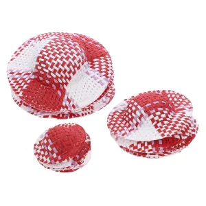 Miniature Striped Hat Mini Dolls Mini Dolls 12pcs Mini Doll Miniature Striped Hat Straw Hat Fairy doll hat Hats for Crafts Mini Mini Fairy Doll Hat