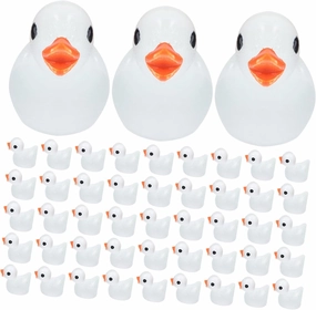 Miniature Light up Ducks Resin Ornaments 100pcs Glow in The Dark Duck Figurines