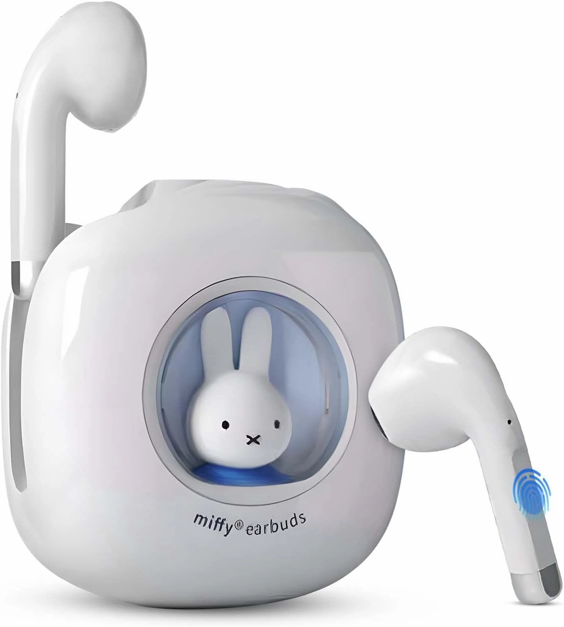 MIPOW x Miffy 2025 New Model BT5.3 Wireless Earbuds | Bunny Design IPX7 | 36H Playtime w/Case | AI ENC Noise Canceling | Sport/Work Earphones (Sky Blue)