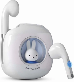 MIPOW x Miffy 2025 New Model BT5.3 Wireless Earbuds | Bunny Design IPX7 | 36H Playtime w/Case | AI ENC Noise Canceling | Sport/Work Earphones (Sky Blue)