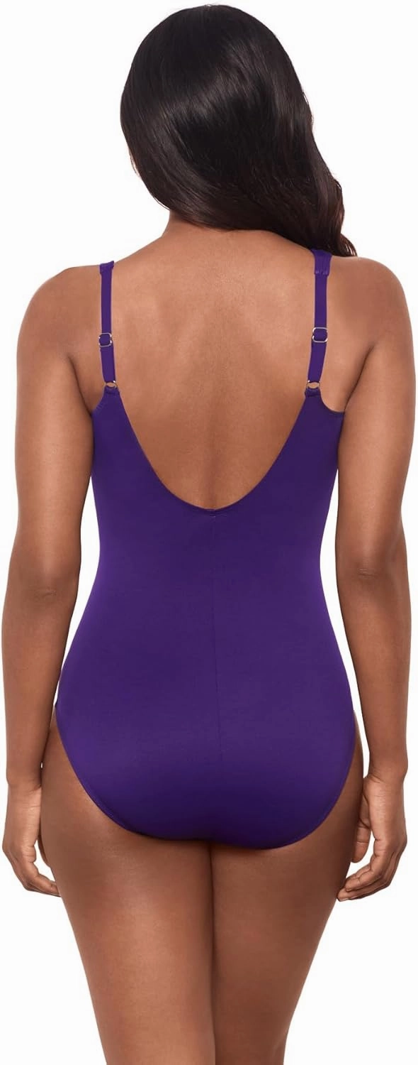 Miraclesuit Women's Swimwear Oceanus Tummy Control V-Neckline Soft Cup One Piece Swimsuit
