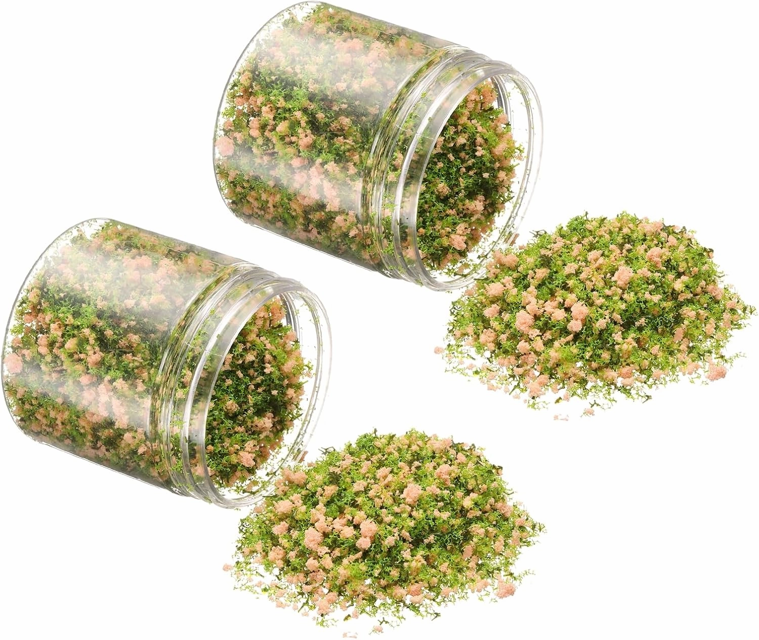 Model Flower Grass, 185ml Capacity, Fake Miniature Flower Grass Tree Plastic Sponge Light Orange - (Applications: DIY Dollhouse Fairy Garden Model Railway Landscape), 2-Pieces