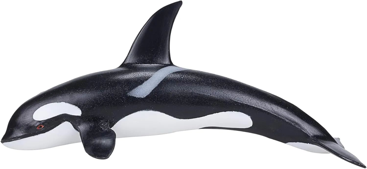 MOJO Large Orca Realistic International Wildlife Toy Replica Hand Painted Figurine 8.7 x 3.5 x 3.3