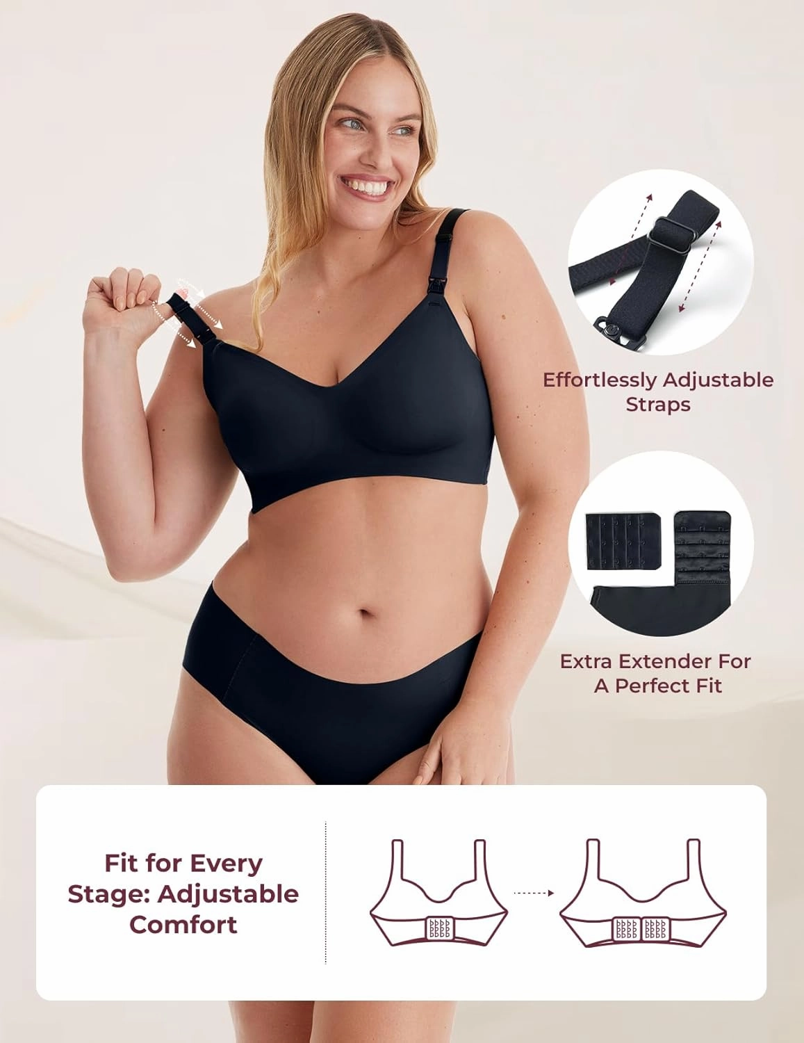 Momcozy Nursing Bras for Breastfeeding, YN21 Seamless Ultra Comfort Maternity Bra, Natural Shape, Pregnancy Sleep Bralette