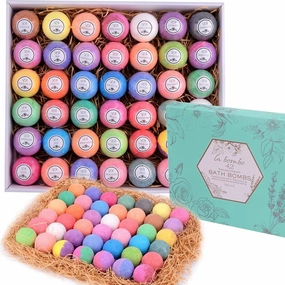 Mothers Day Bath Bomb Gift Set - 42 Moisturizing Bath Bombs for Women & Men! Birtday Gift Bath Bombs Ideal Gift Set! 100% Natural, Sulfate & Paraben Free