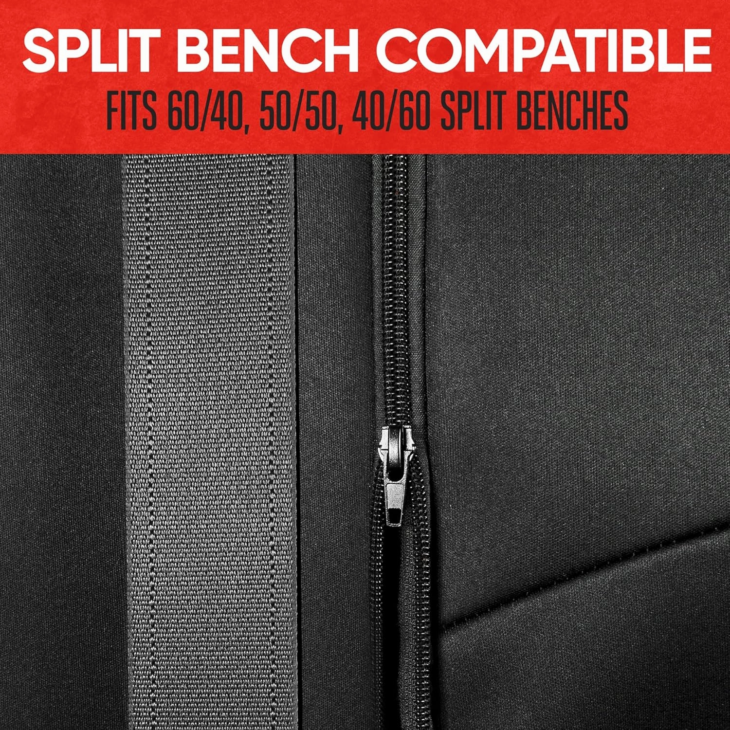 Motor Trend SpillGuard Neoprene Rear Seat Protector - Waterproof Bench Cover for Cars With Gray Stitching, Padding for Kids & Dogs
