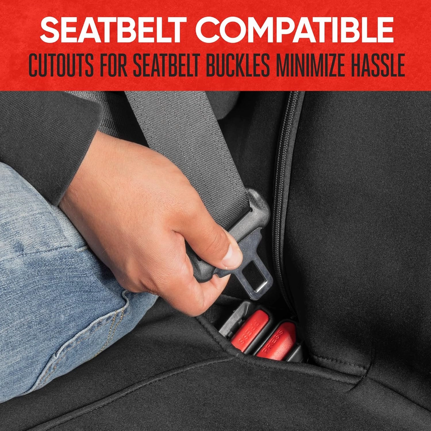 Motor Trend SpillGuard Neoprene Rear Seat Protector - Waterproof Bench Cover for Cars With Gray Stitching, Padding for Kids & Dogs