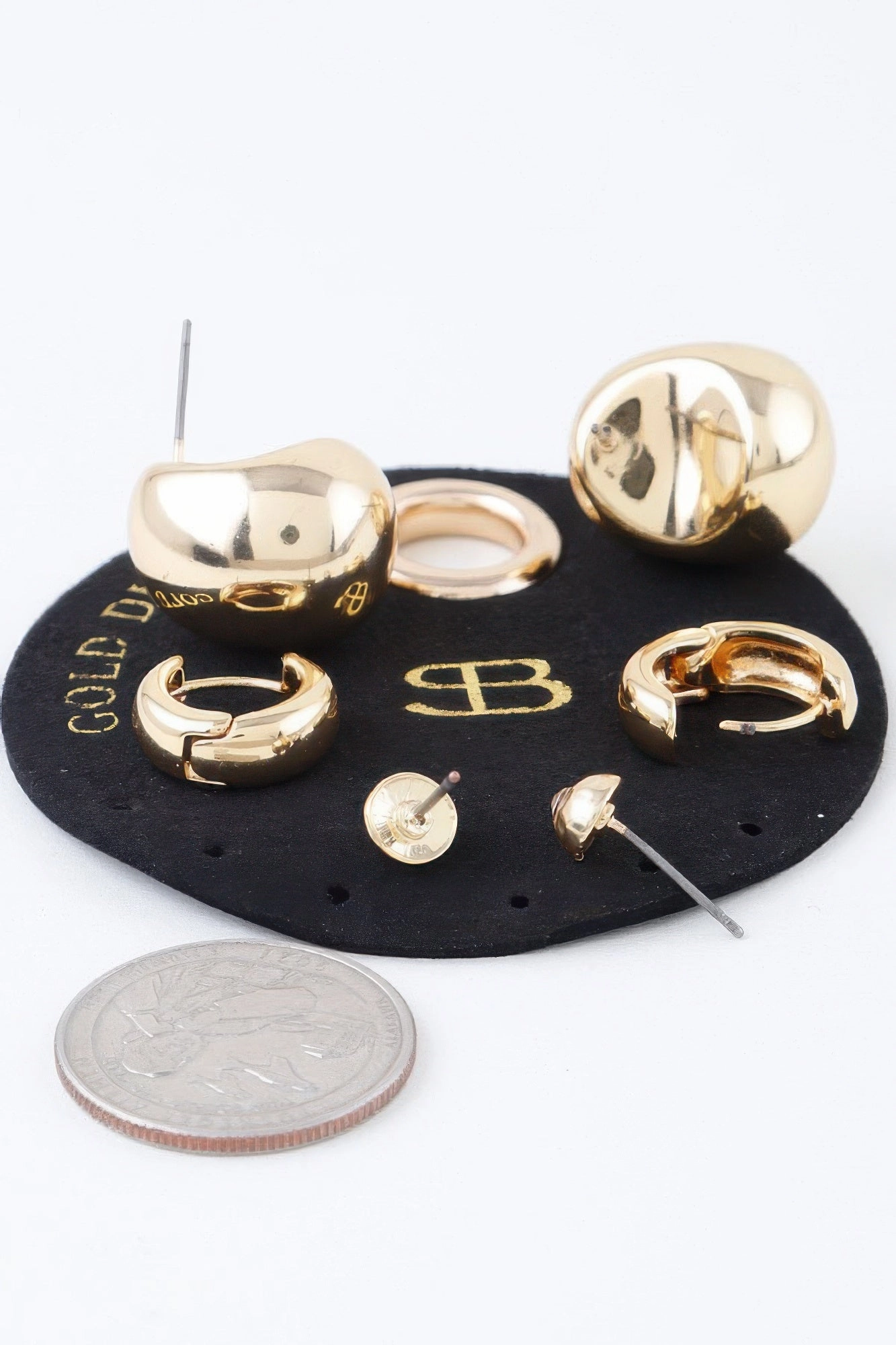 Multi Shiny Curved Earrings Set