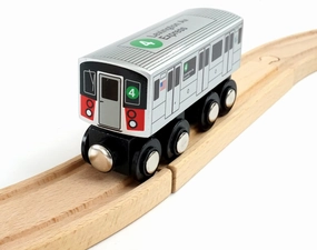 MUNI PALS Munipals New York City Subway Wooden Railway (A Division/IRT) 4 Train/Lexington Av Express–Child Safe and Tested Wood Toy Train