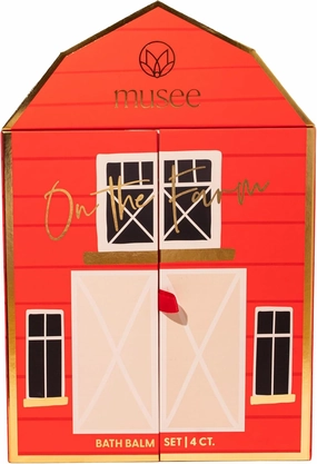 Musee On The Farm Bath Balm Set | Handmade in USA | Paraben-Free | Sulfate-Free | 4 Bath Balms with Surprise Farm | Ideal Gift for all | Vegan & Cruelty-Free