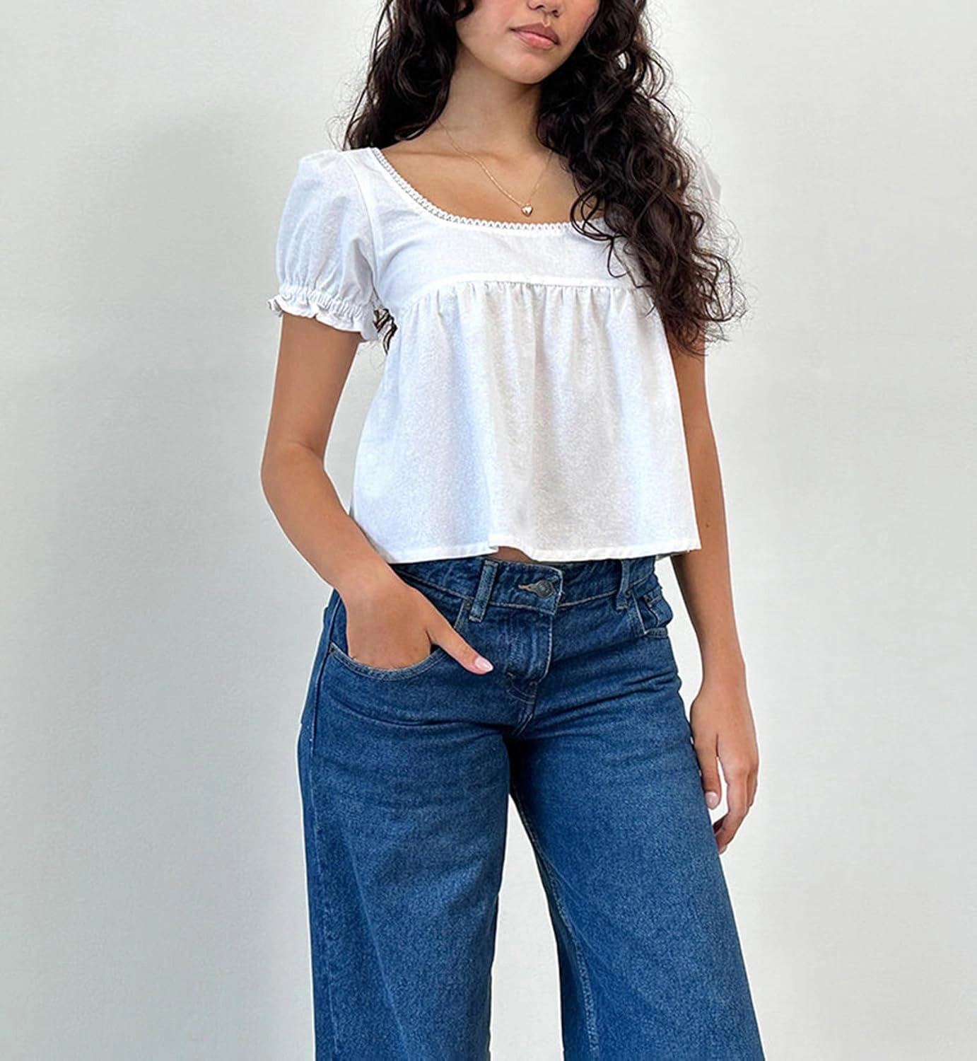 Mxiqqpltky Lace Trim Crop Tops for Women Y2k Fairy Grunge Tee Tops Cap Sleeve Low Cut Slim Fit Aesthetic Babydoll Tee Shirt