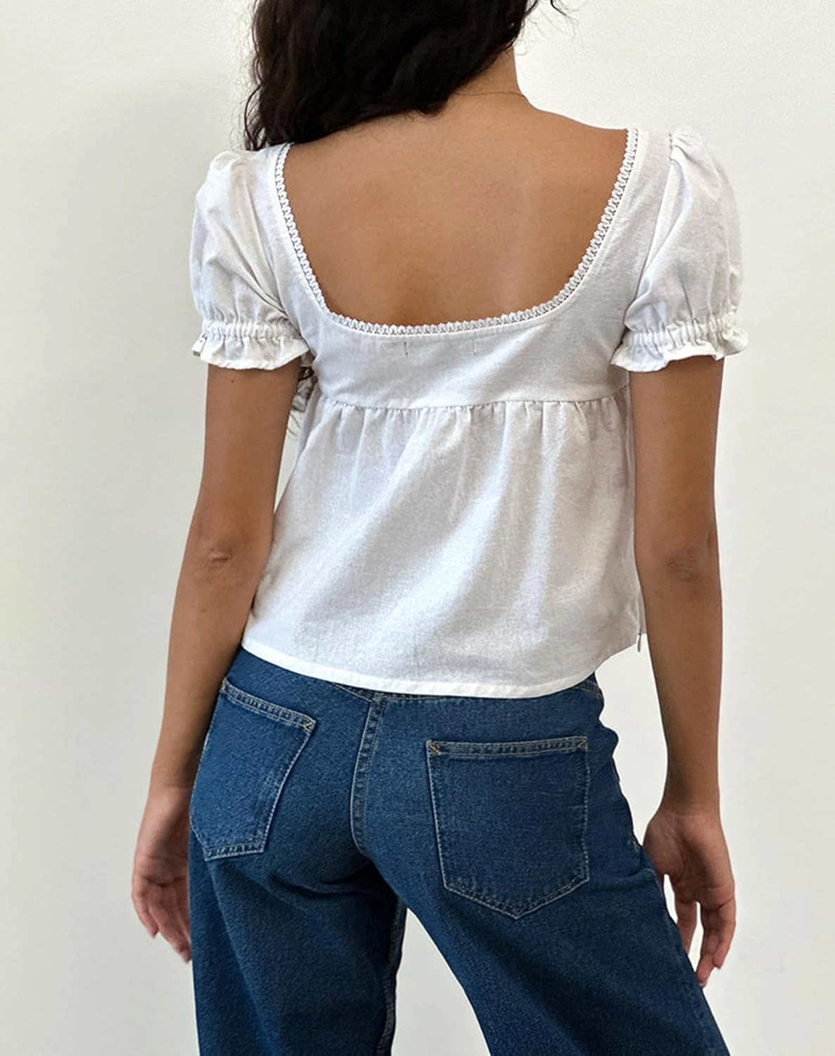 Mxiqqpltky Lace Trim Crop Tops for Women Y2k Fairy Grunge Tee Tops Cap Sleeve Low Cut Slim Fit Aesthetic Babydoll Tee Shirt