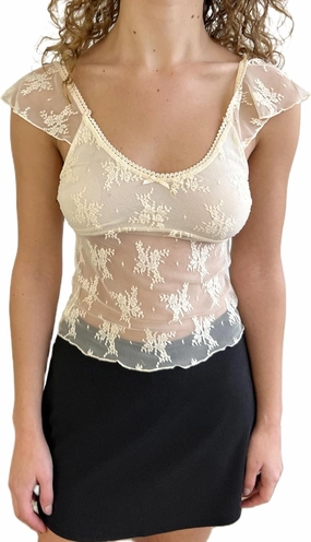 Mxiqqpltky Lace Trim Crop Tops for Women Y2k Fairy Grunge Tee Tops Cap Sleeve Low Cut Slim Fit Aesthetic Babydoll Tee Shirt