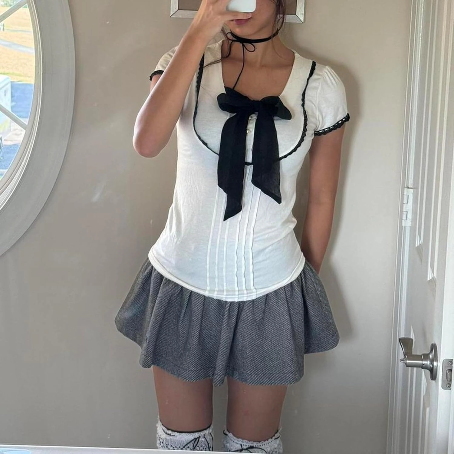 Mxiqqpltky Lace Trim Crop Tops for Women Y2k Fairy Grunge Tee Tops Cap Sleeve Low Cut Slim Fit Aesthetic Babydoll Tee Shirt