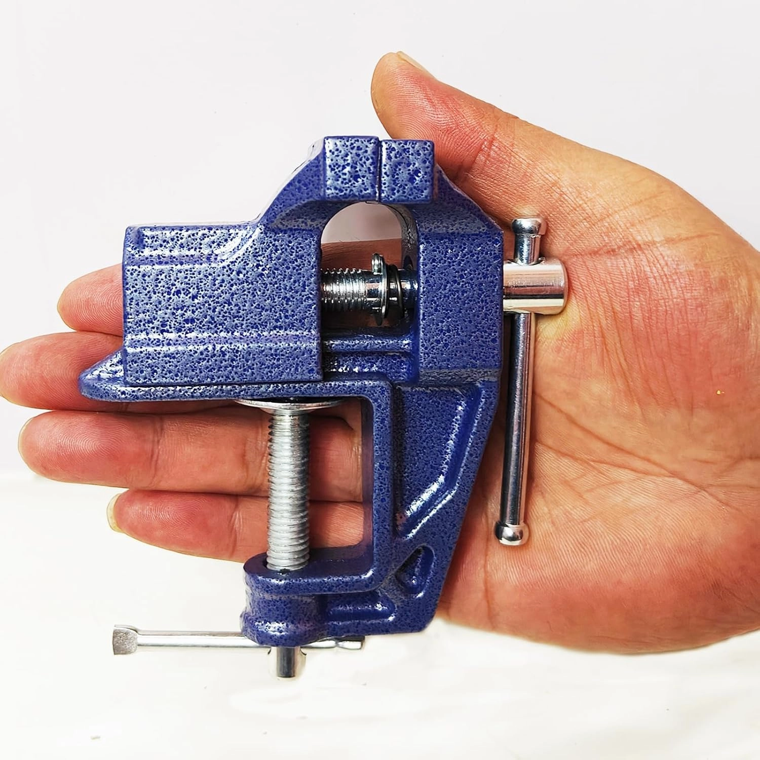 MYTEC Mini Table Clamp, 2.0" blue, Small Bench Vice, Upgraded cast steel manufacturing Jewelers Hobby Clamps Craft Repair Tool Portable Work Bench Vise