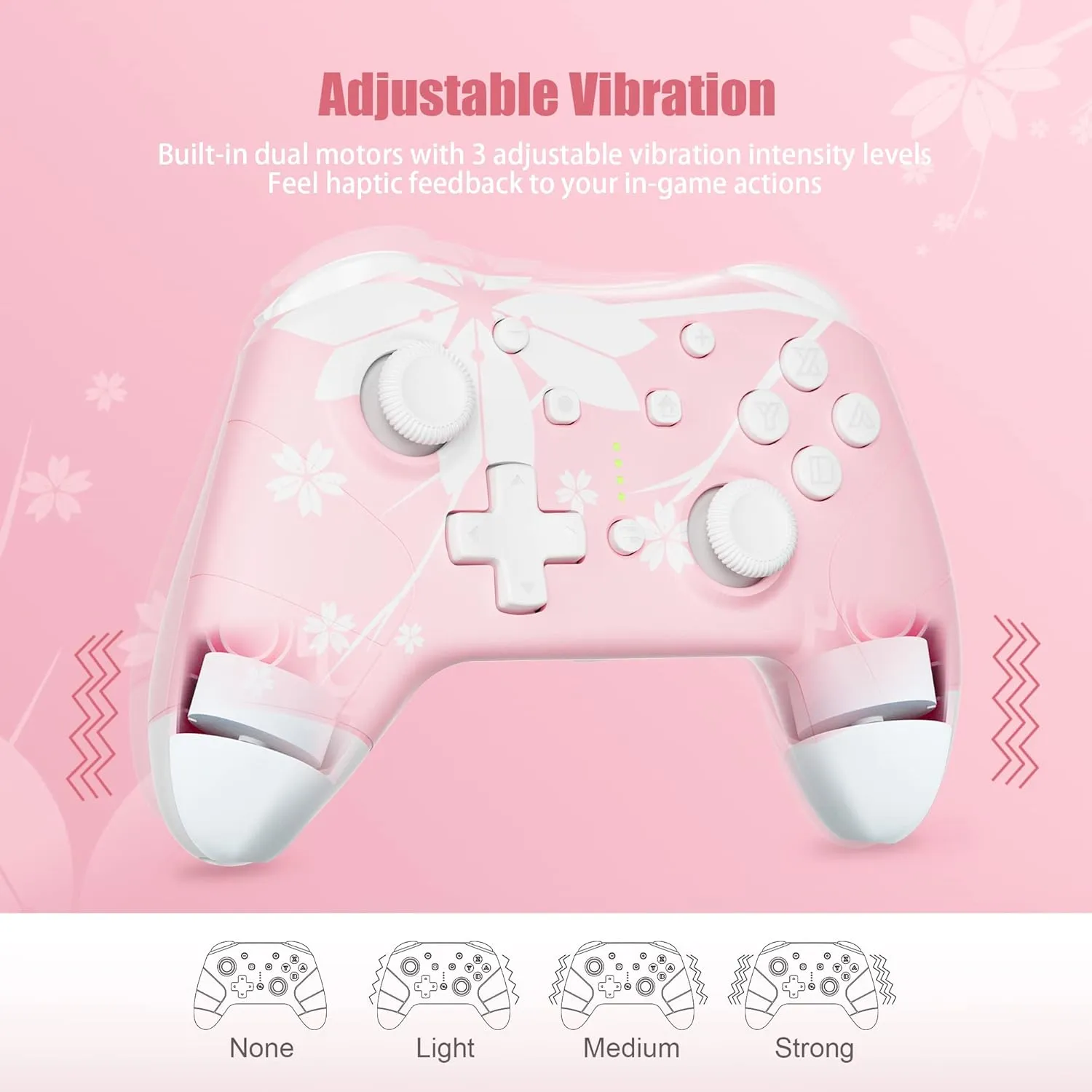 Mytrix Wireless Controller for Windows PC iOS Android Steam Deck, Bluetooth Controller with Programmable Buttons, Turbo & Vibration - Pink