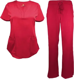 Natural Uniforms Women's Ultra Soft Y-Neck Scrub Set 8200-9200