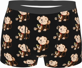 Naughty Monkey Mens Underwear Boxer Briefs Soft Elastic Breathable Boxers for Men