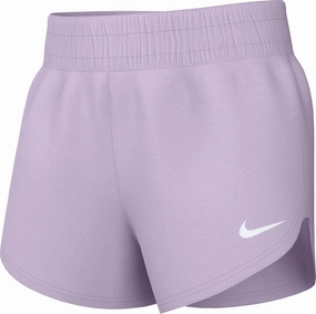 Nike One Big Kids' (Girls') Dri-FIT High-Waisted Woven Training Shorts (DX4967-537, Doll/White)